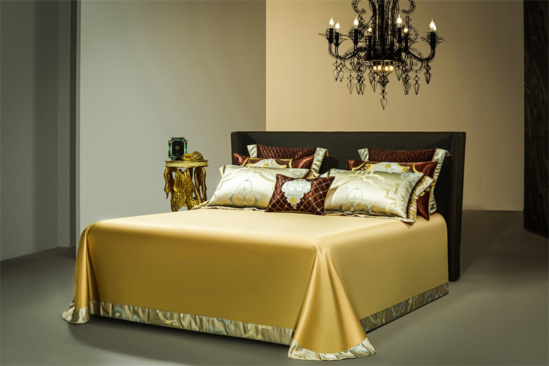 Rozenn American Style Vintage Brocade Egyptian Cotton Embroidered Duvet Bedding Set