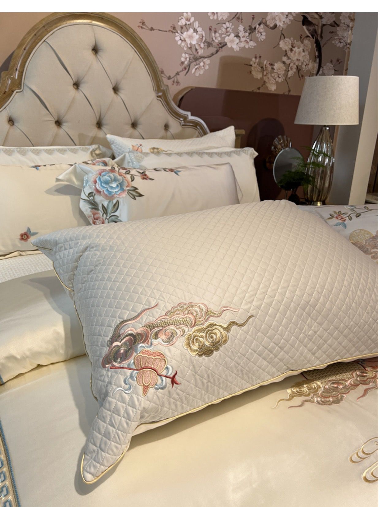 Acacia Egyptian Cotton Embroidery Luxury Duvet Cover Bedding Set
