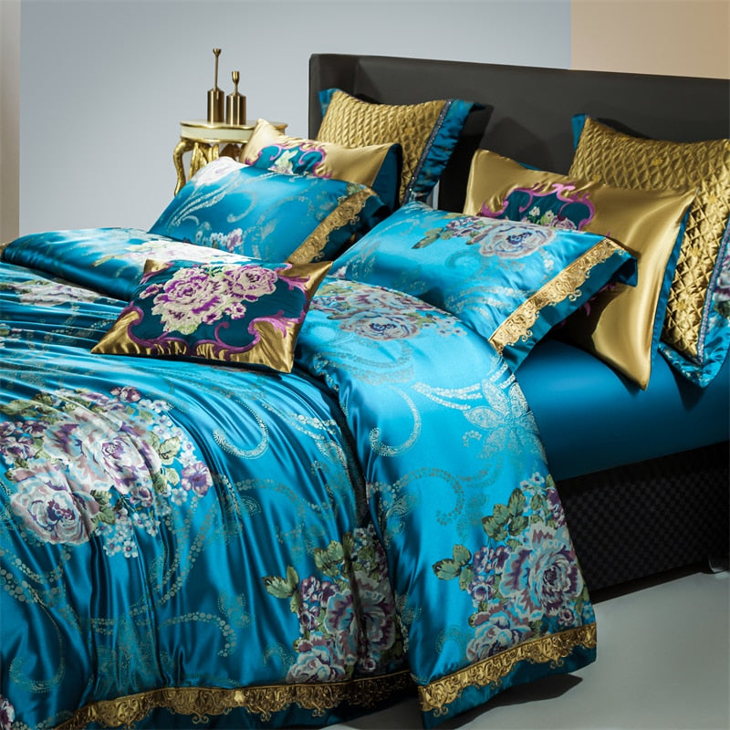 Rozenn American Style Vintage Brocade Egyptian Cotton Embroidered Duvet Bedding Set