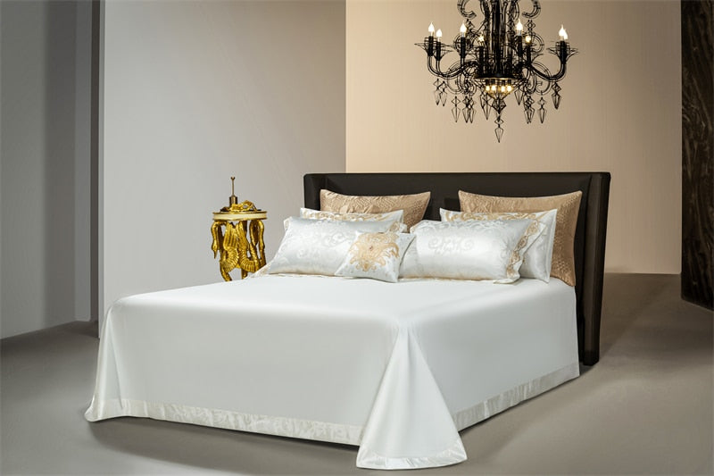 Rozenn American Style Vintage Brocade Egyptian Cotton Embroidered Duvet Bedding Set