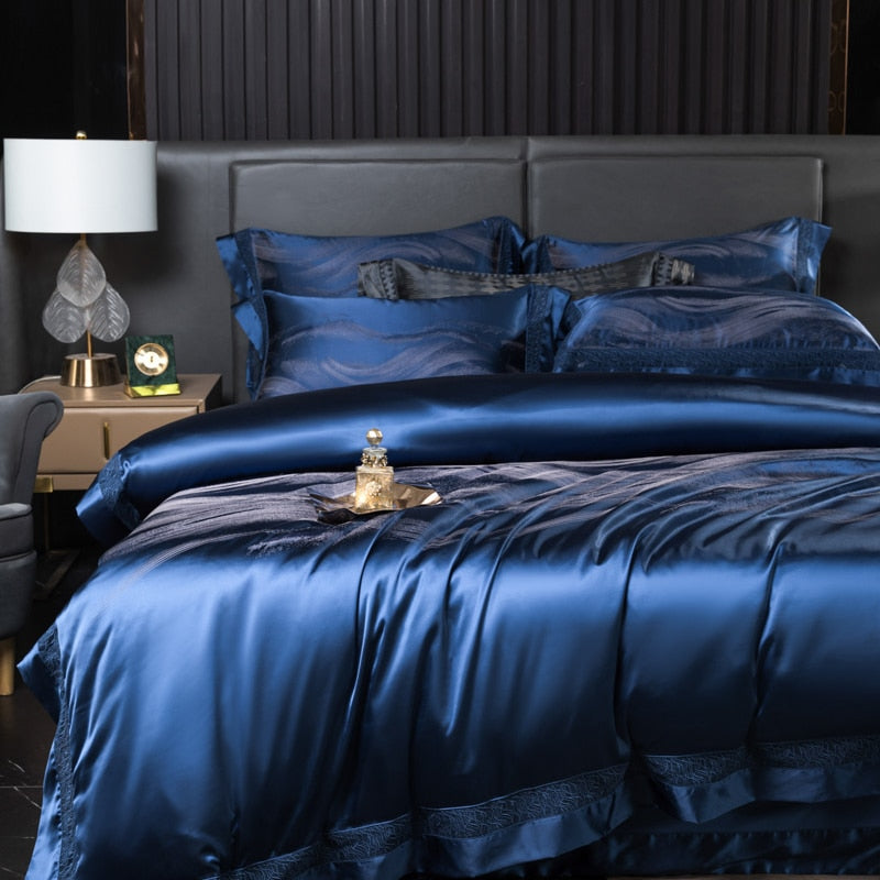Shakira 1000TC Egyptian Cotton Satin Jacquard Luxury Duvet Bedding Set