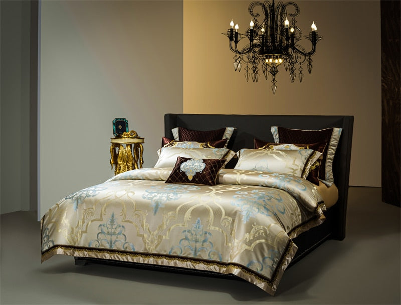 Rozenn American Style Vintage Brocade Egyptian Cotton Embroidered Duvet Bedding Set