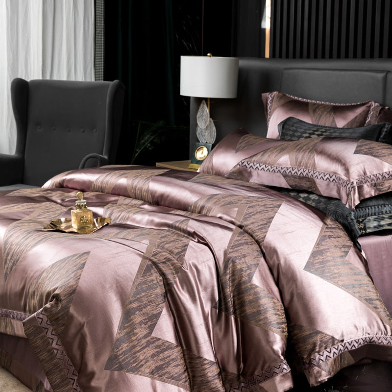 Shakira 1000TC Egyptian Cotton Satin Jacquard Luxury Duvet Bedding Set