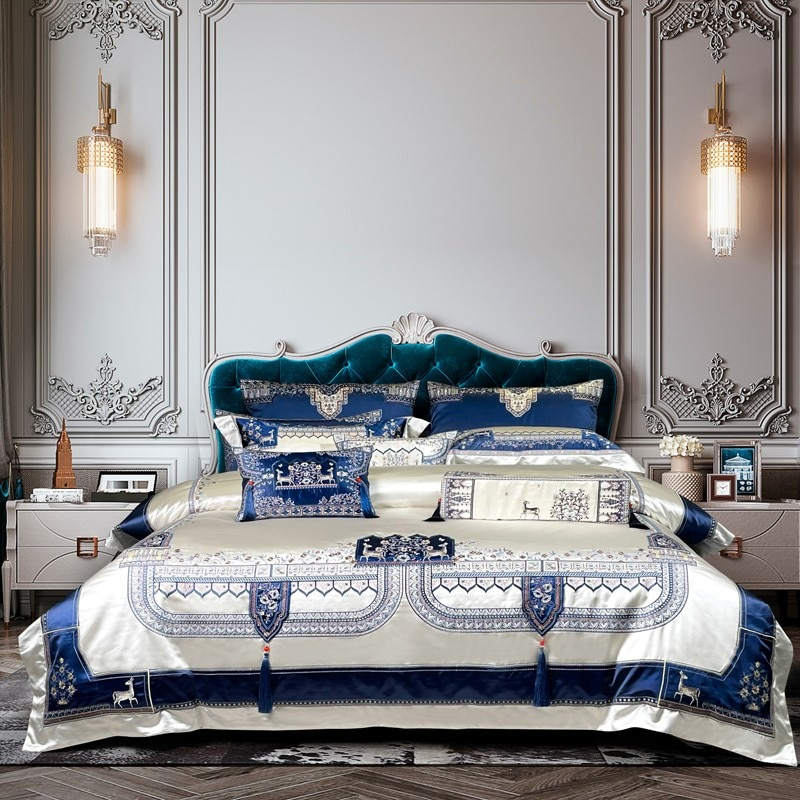 Arianell Luxury Embroidered Tassel Duvet Cover Bedding Set