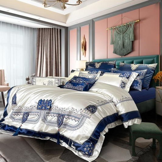 Arianell Luxury Embroidered Tassel Duvet Cover Bedding Set