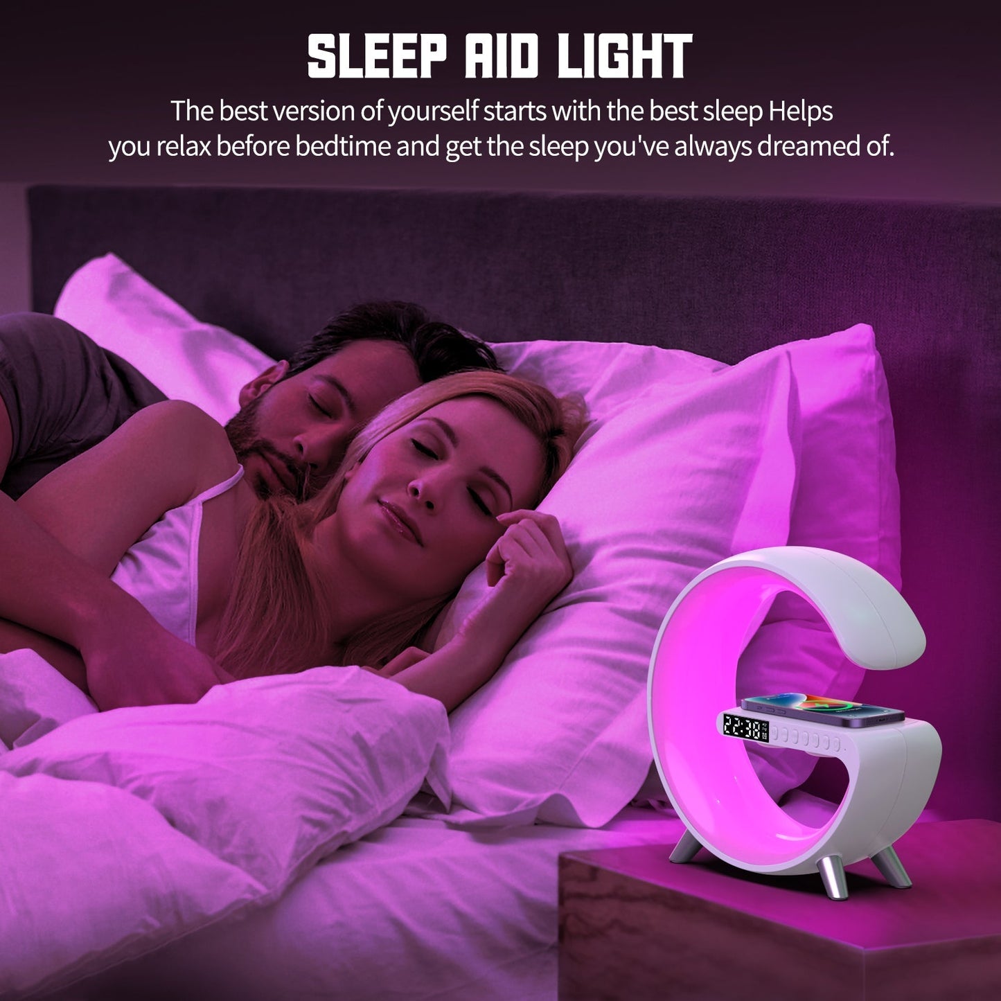 2023 Intelligent Sunrise Smart Lamp Wireless Charger Table Clock Bluetooth Speaker - RoseStraya.com