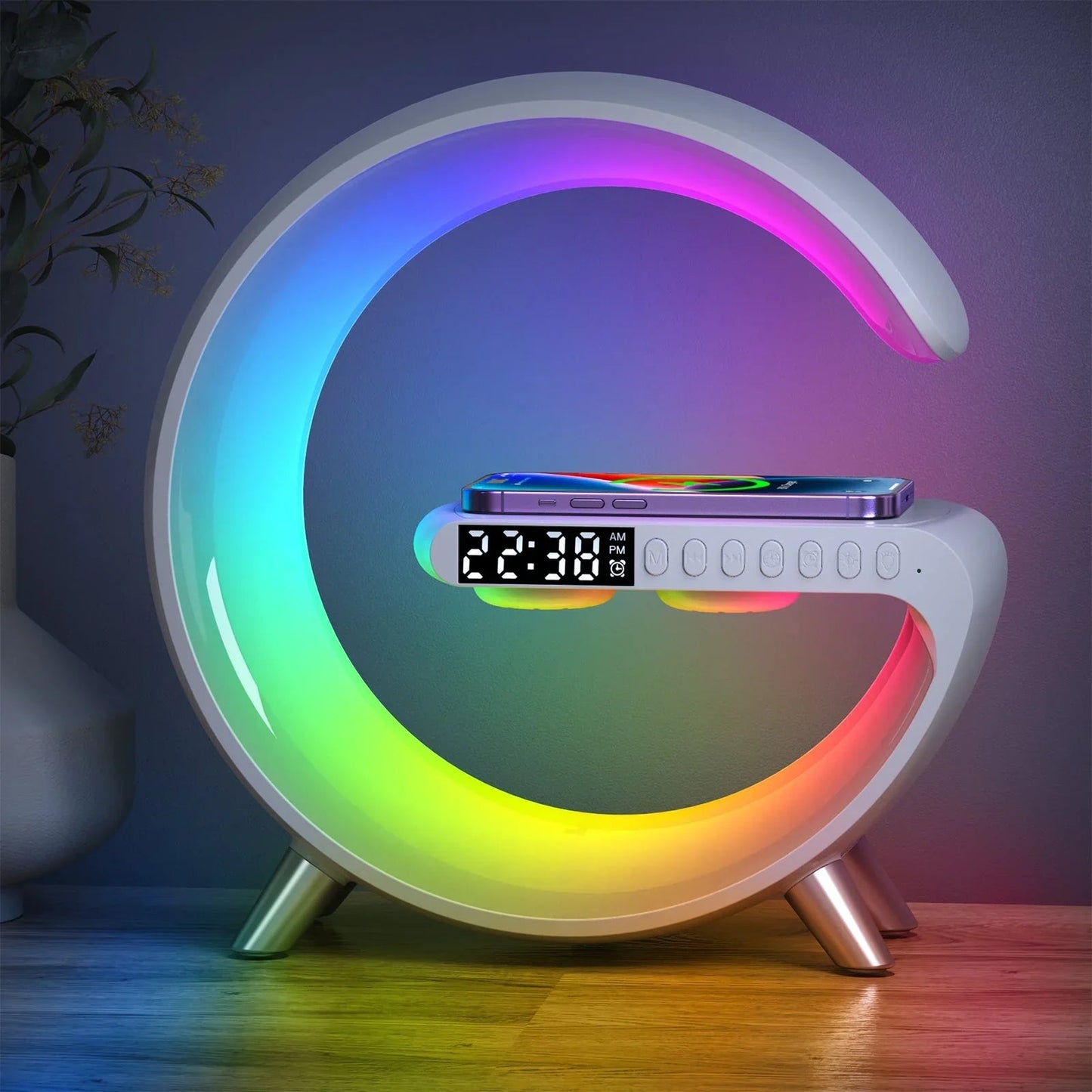 2023 Intelligent Sunrise Smart Lamp Wireless Charger Table Clock Bluetooth Speaker - RoseStraya.com