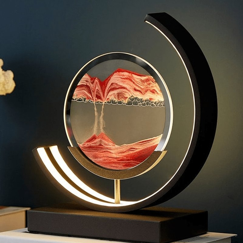 2023 Sands Of Time Lamp 15W LED 3D Dynamic Modern Sandscape Art Glass Remote Control - RoseStraya.com