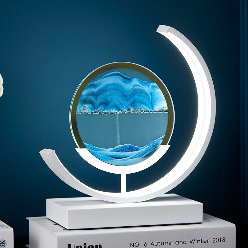 2023 Sands Of Time Lamp 15W LED 3D Dynamic Modern Sandscape Art Glass Remote Control - RoseStraya.com