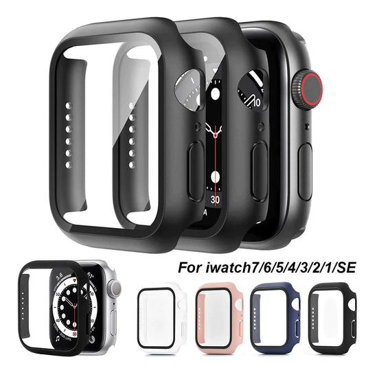 Apple Watch Case iWatch Series SE 8 7 6 5 4 3 Full Glass Cover 38 40 41 42 44 45