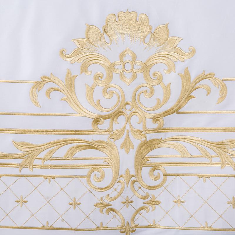 Ezra White Egyptian Cotton Embroidery Duvet Cover Set