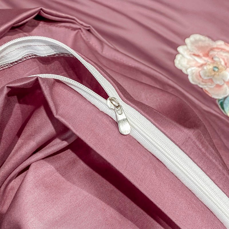 Alessia Berry Embroidery Egyptian Cotton Duvet Cover Set - RoseStraya.com