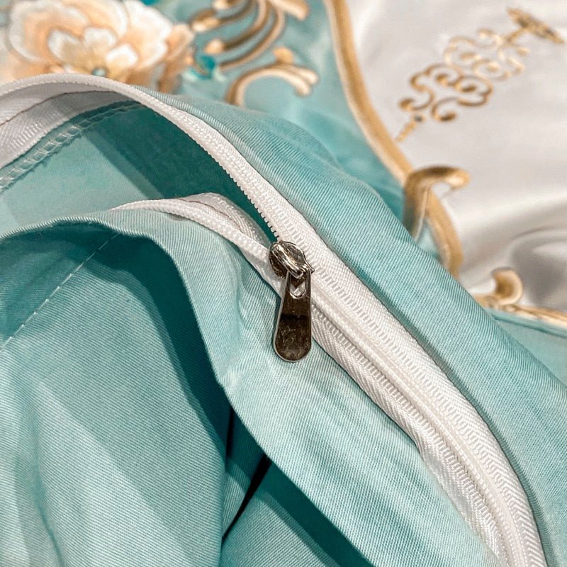 Alessia Flemish Sky Embroidery Egyptian Cotton Duvet Cover Set - RoseStraya.com