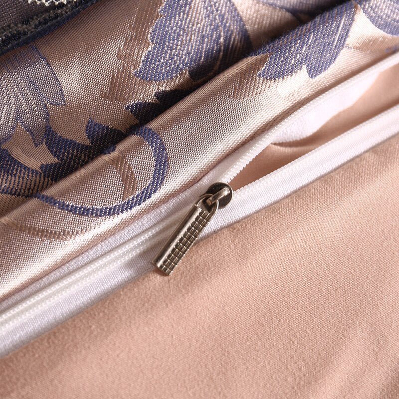 Almira Silver Brown Luxury Satin Cotton Lace Duvet Cover Set - RoseStraya.com