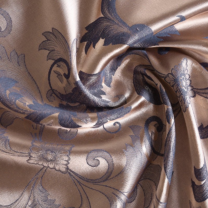 Almira Silver Brown Luxury Satin Cotton Lace Duvet Cover Set - RoseStraya.com