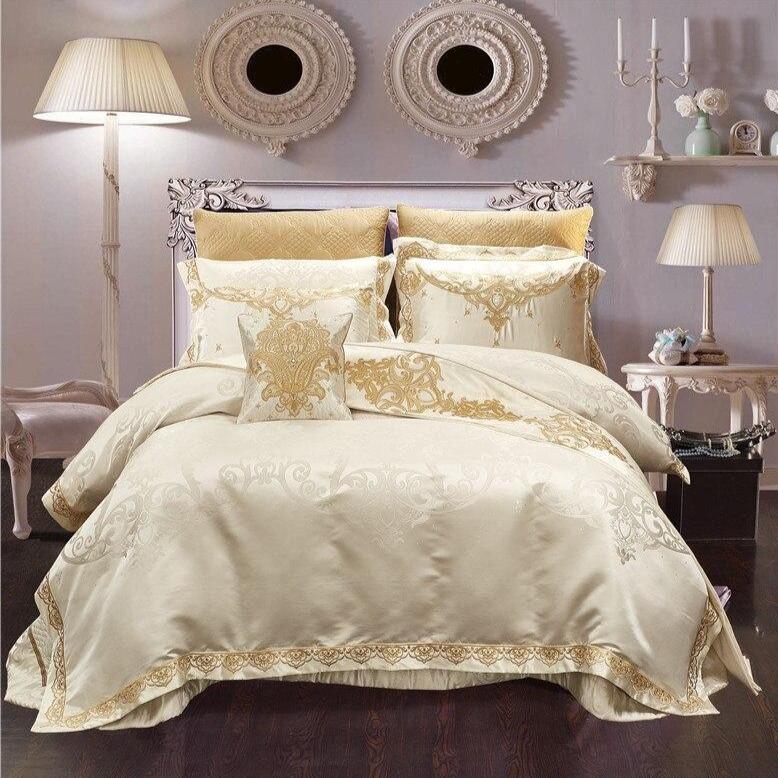 Alvina Luxury Satin Jacquard Egyptian Cotton Duvet Cover Set - RoseStraya.com