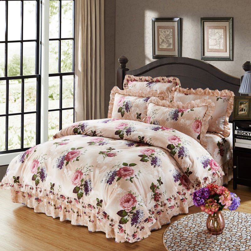 Amaryllis Cotton Soft Duvet Cover Set - RoseStraya.com