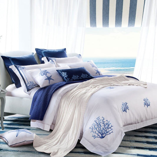 Amore Egyptian Cotton Embroidery Tribute Silk Duvet Cover Set - RoseStraya.com