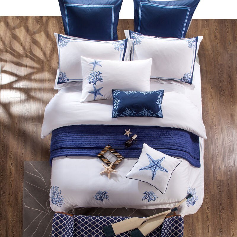 Amore Egyptian Cotton Embroidery Tribute Silk Duvet Cover Set - RoseStraya.com