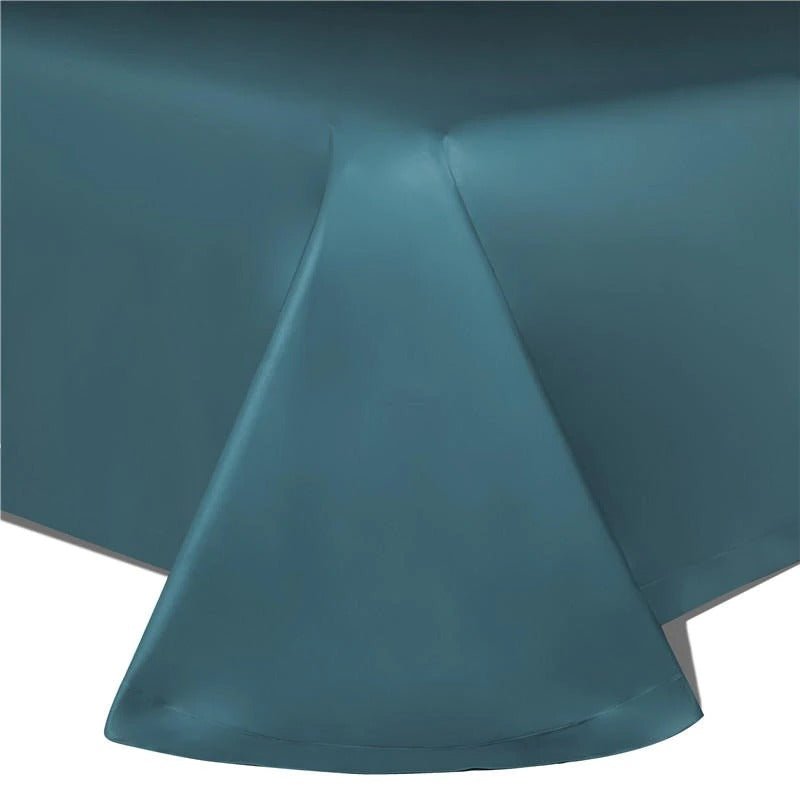 Annika Teal Blue Embroidered Motif Border Egyptian Cotton Duvet Cover Set - RoseStraya.com