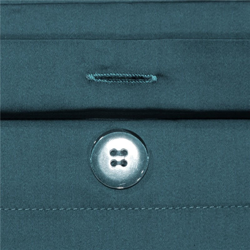 Annika Teal Blue Embroidered Motif Border Egyptian Cotton Duvet Cover Set - RoseStraya.com