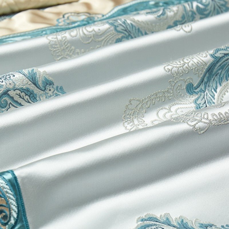Anushna 1000TC Satin Jacquard Egyptian Cotton Luxury European Duvet Cover Sets - RoseStraya.com