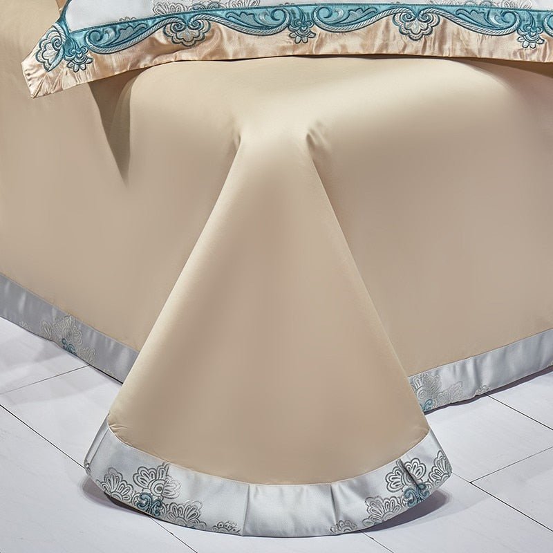 Anushna 1000TC Satin Jacquard Egyptian Cotton Luxury European Duvet Cover Sets - RoseStraya.com