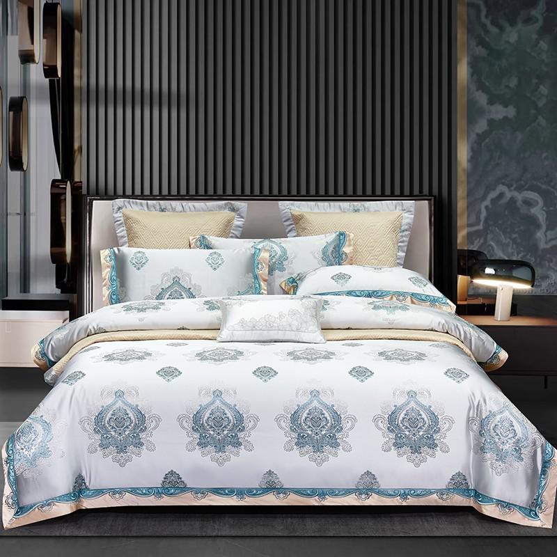 Anushna 1000TC Satin Jacquard Egyptian Cotton Luxury European Duvet Cover Sets - RoseStraya.com
