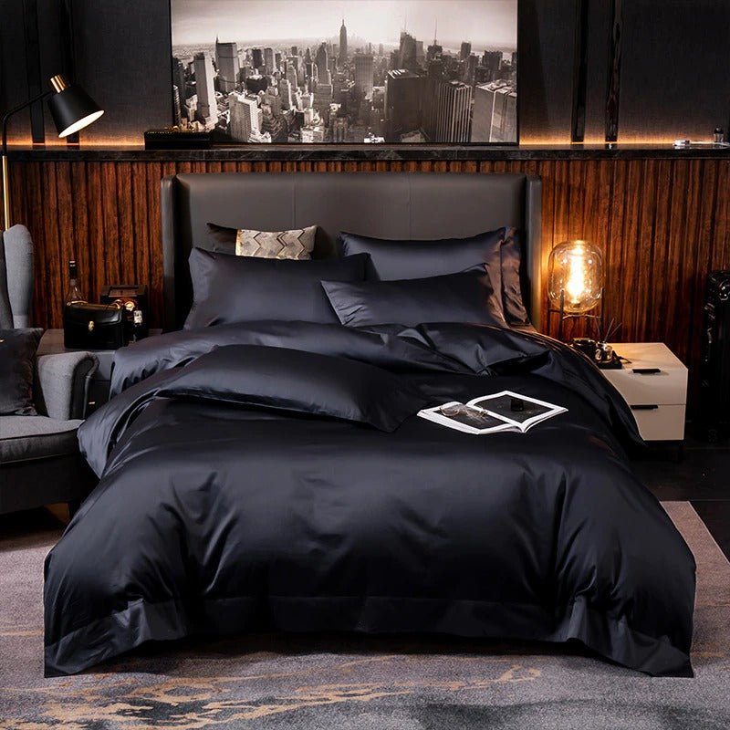 Asombrosa Black Silky Soft Egyptian Cotton Bedding Set - RoseStraya.com