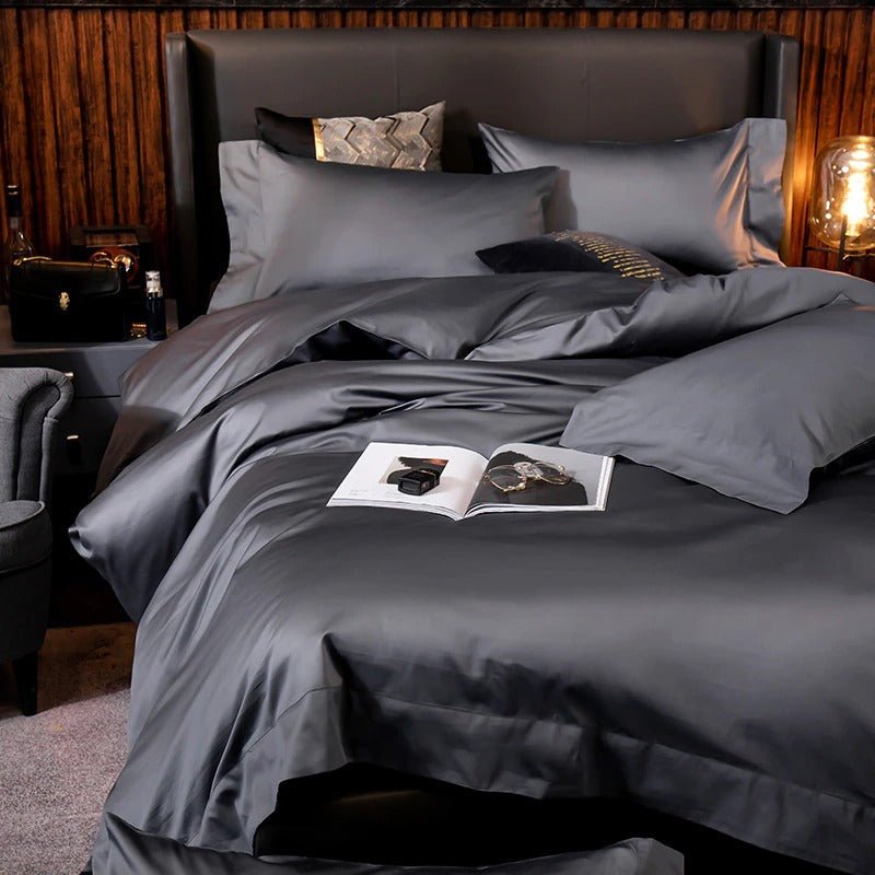 Asombrosa Deep Grey Silky Soft Egyptian Cotton Bedding Set - RoseStraya.com