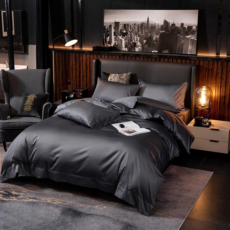 Asombrosa Deep Grey Silky Soft Egyptian Cotton Bedding Set - RoseStraya.com