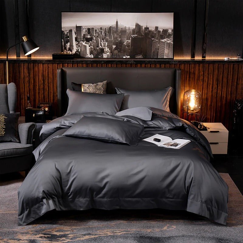 Asombrosa Deep Grey Silky Soft Egyptian Cotton Bedding Set - RoseStraya.com