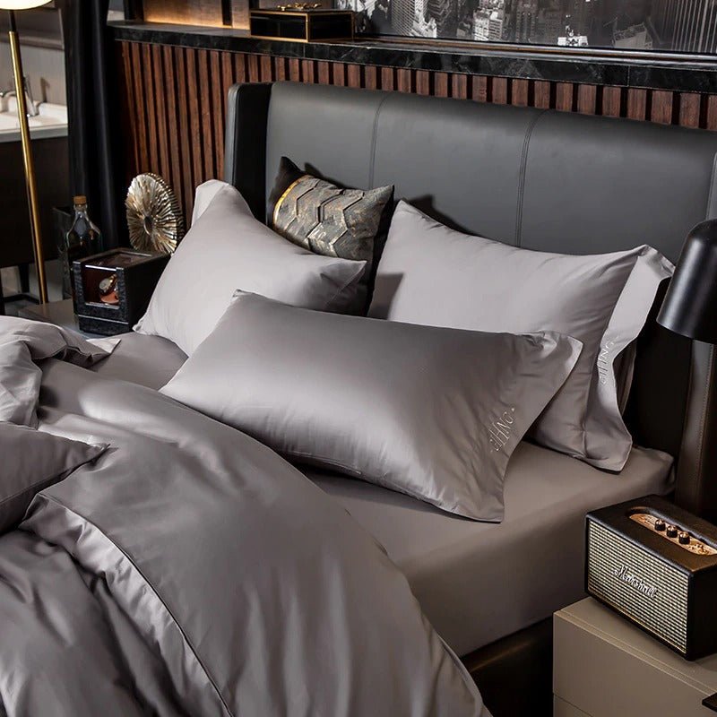 Asombrosa Light Grey Silky Soft Egyptian Cotton Bedding Set - RoseStraya.com