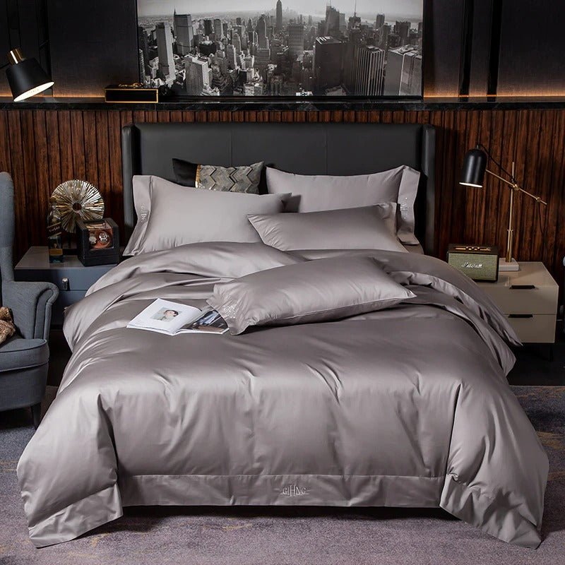 Asombrosa Light Grey Silky Soft Egyptian Cotton Bedding Set - RoseStraya.com
