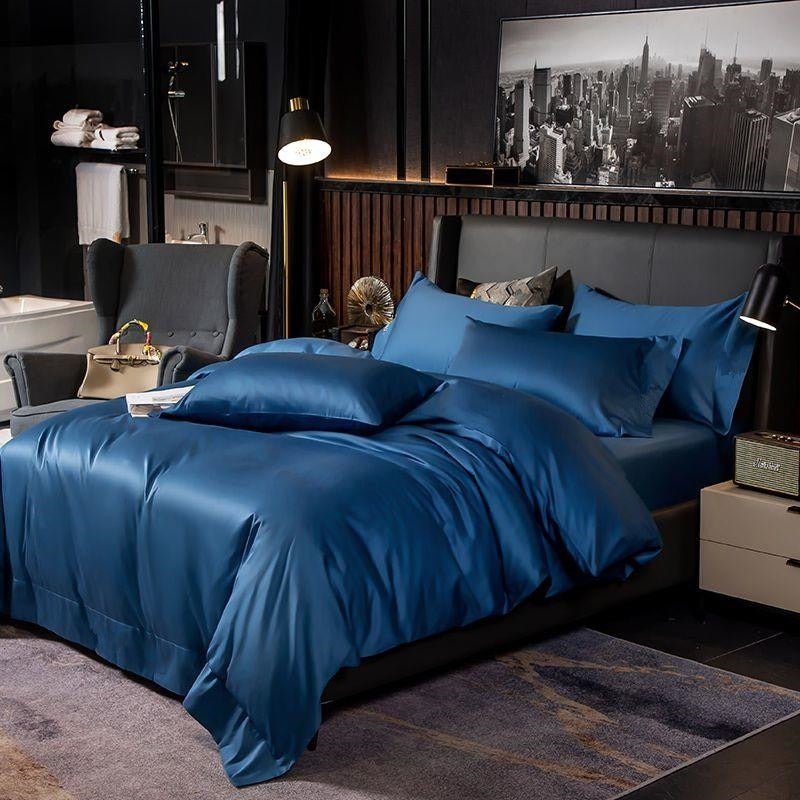 Asombrosa Royal Blue Silky Soft Egyptian Cotton Bedding Set - RoseStraya.com