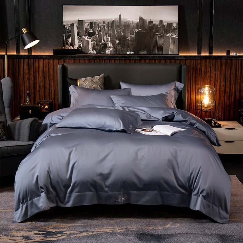 Asombrosa Steel Grey Silky Soft Egyptian Cotton Bedding Set - RoseStraya.com