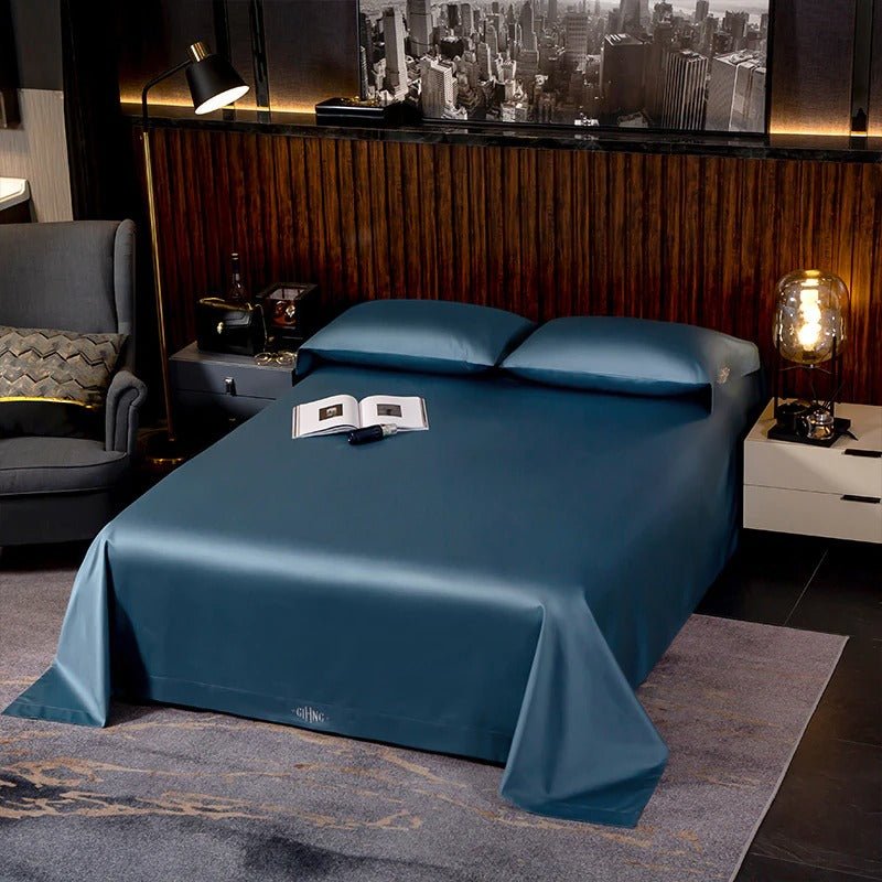 Asombrosa Teal Blue Silky Soft Egyptian Cotton Bedding Set - RoseStraya.com