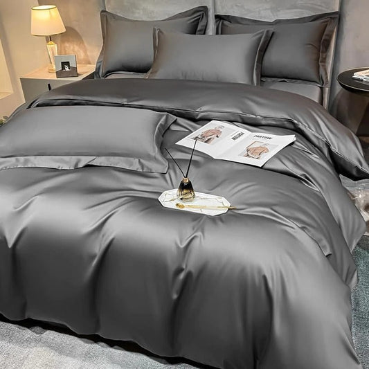 Astro Deep Grey Silky Cotton Duvet Cover Set - RoseStraya.com