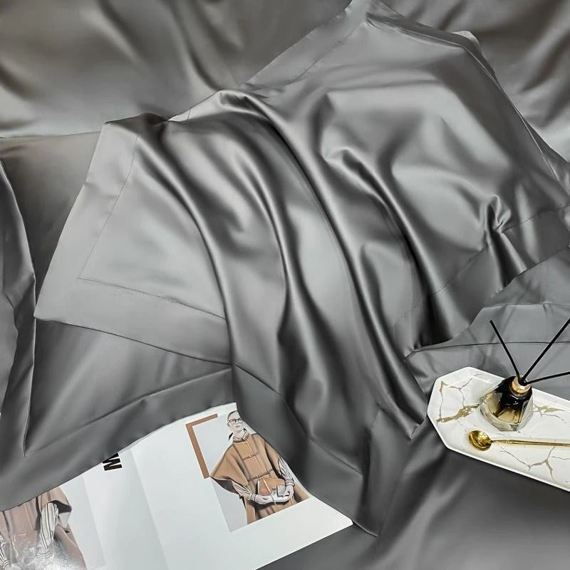 Astro Deep Grey Silky Cotton Duvet Cover Set - RoseStraya.com