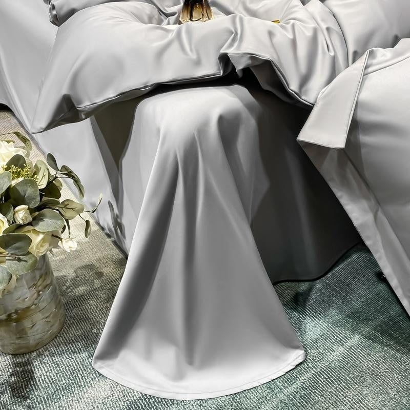 Astro Light Grey Silky Cotton Duvet Cover Set - RoseStraya.com
