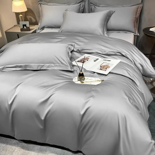 Astro Light Grey Silky Cotton Duvet Cover Set - RoseStraya.com