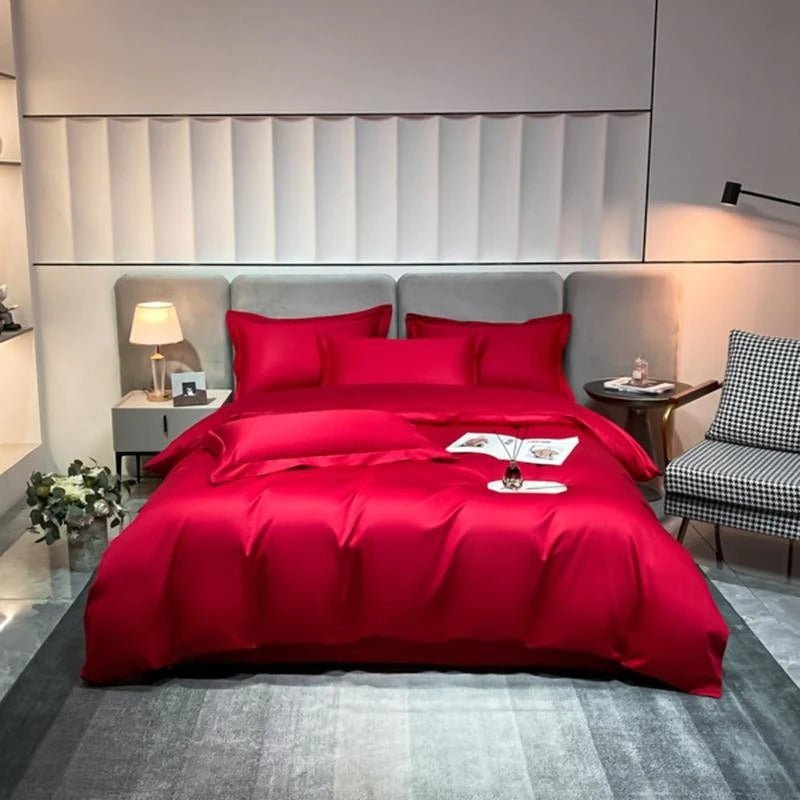 Astro Red Silky Cotton Duvet Cover Set - RoseStraya.com