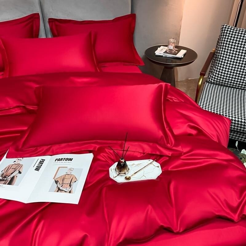 Astro Red Silky Cotton Duvet Cover Set - RoseStraya.com