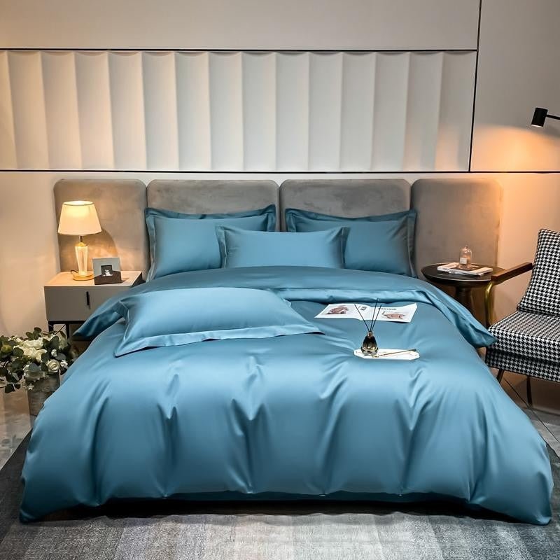 Astro Sky Blue Silky Cotton Duvet Cover Set - RoseStraya.com