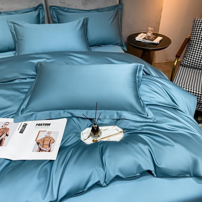 Astro Sky Blue Silky Cotton Duvet Cover Set - RoseStraya.com