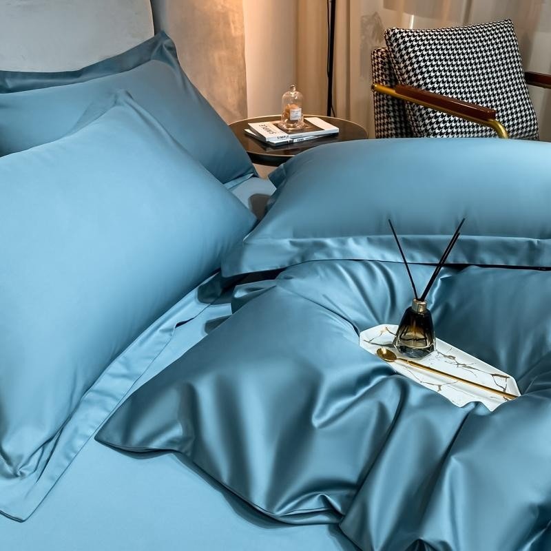 Astro Sky Blue Silky Cotton Duvet Cover Set - RoseStraya.com