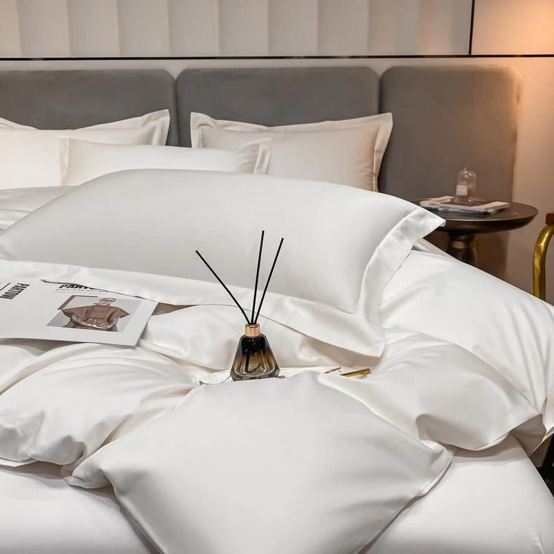 Astro White Silky Cotton Duvet Cover Set - RoseStraya.com