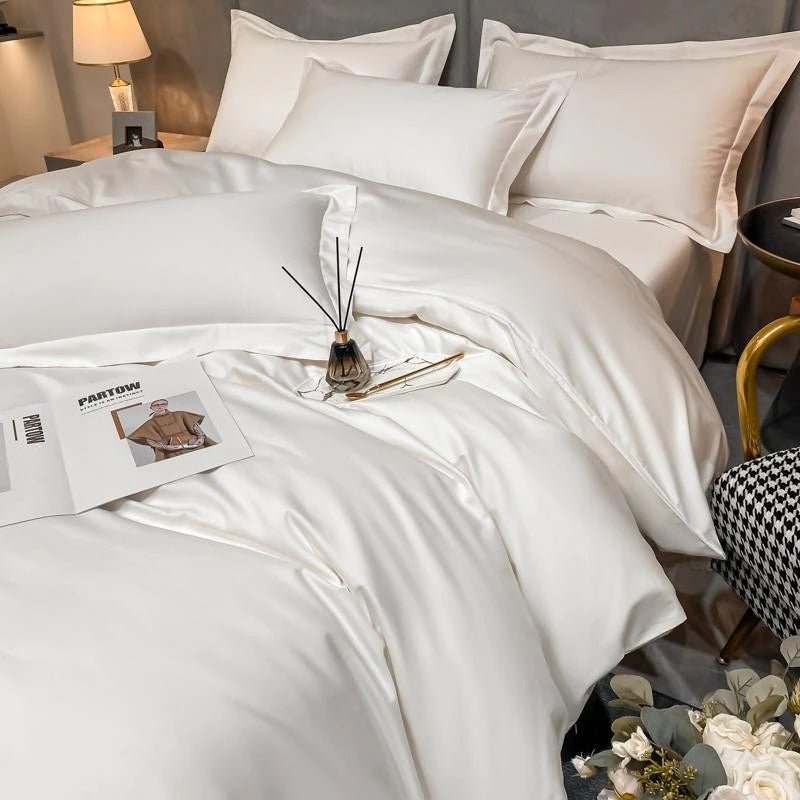 Astro White Silky Cotton Duvet Cover Set - RoseStraya.com