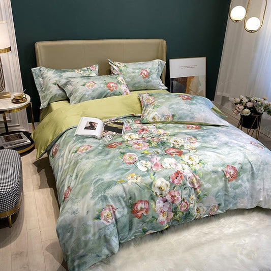 Baleigh Floral Printed Egyptian Cotton Duvet Cover Set - RoseStraya.com