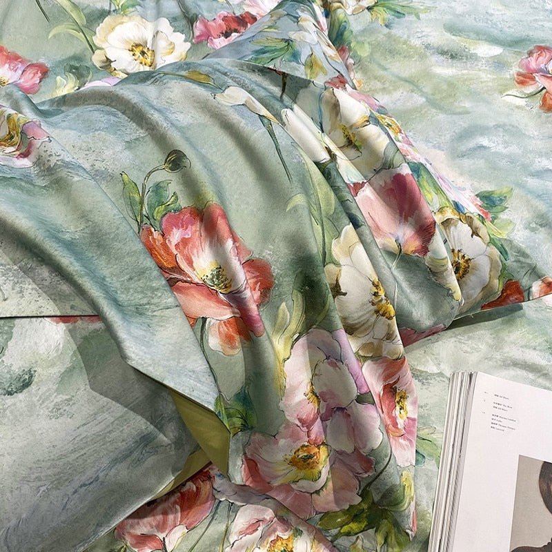 Baleigh Floral Printed Egyptian Cotton Duvet Cover Set - RoseStraya.com